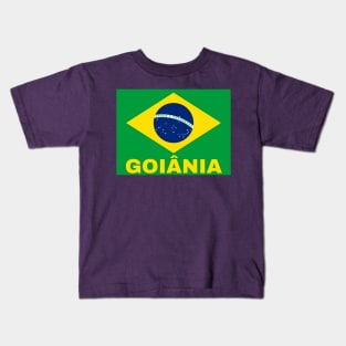 Goiânia City in Brazilian Flag Kids T-Shirt